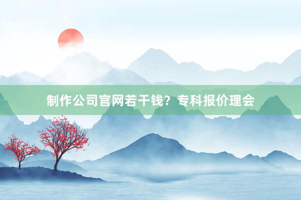 制作公司官网若干钱？专科报价理会